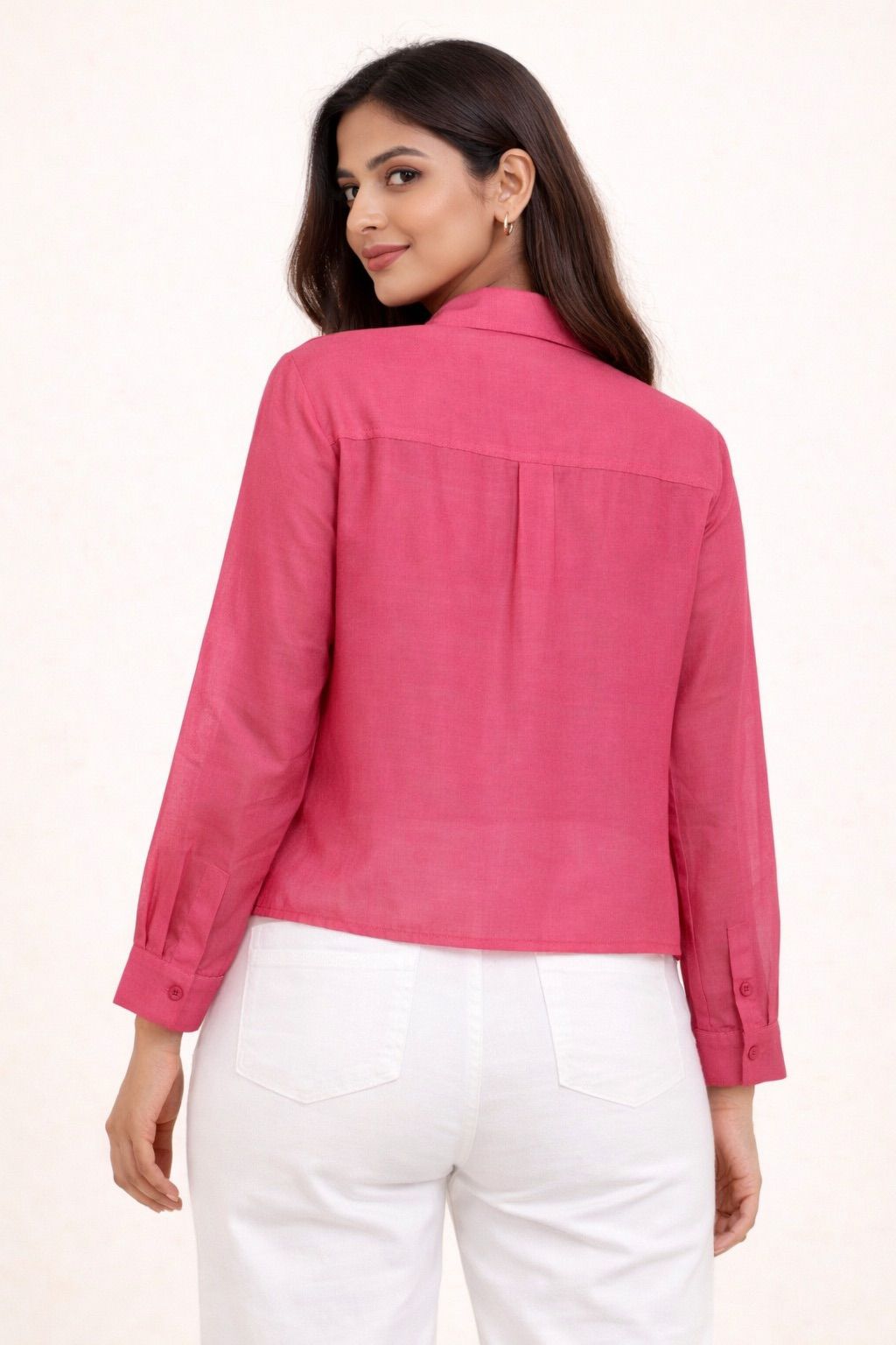 Fuchsia Garden Embroidered Shirt