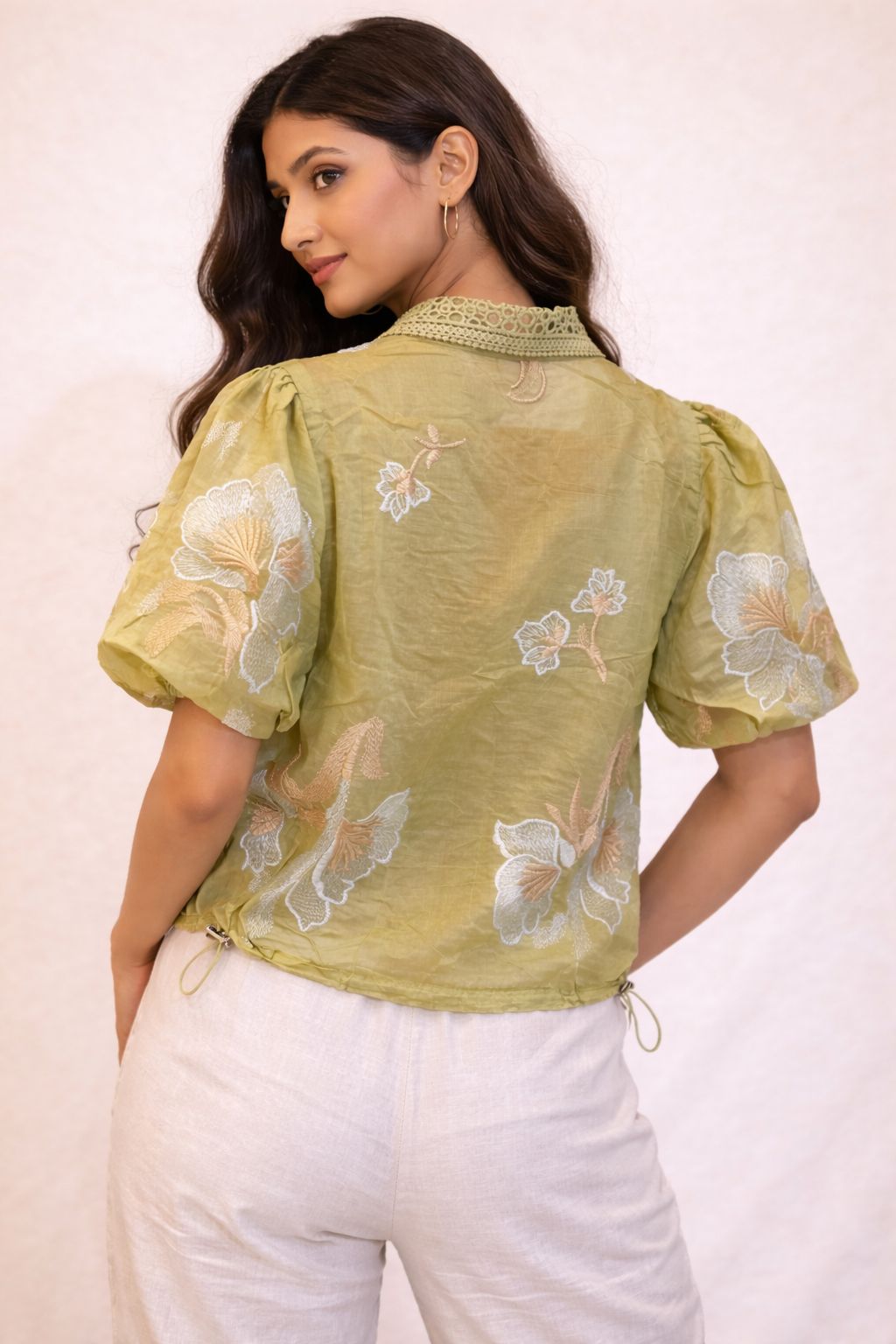 Sage Garden Embroidered Shirt