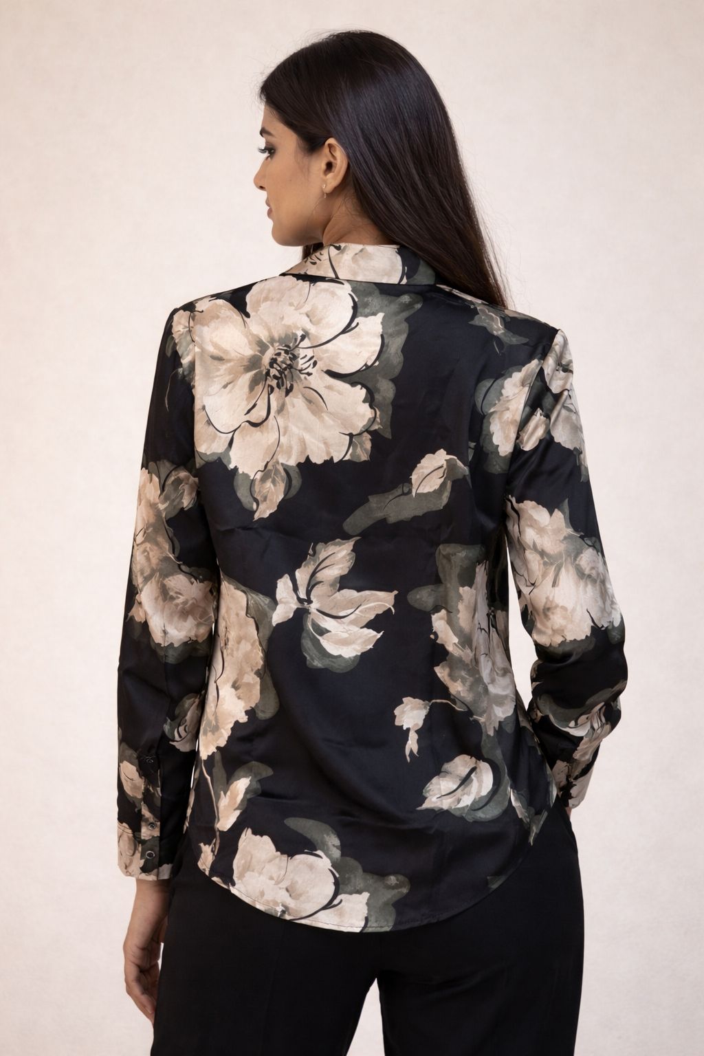 Floral satin shirt