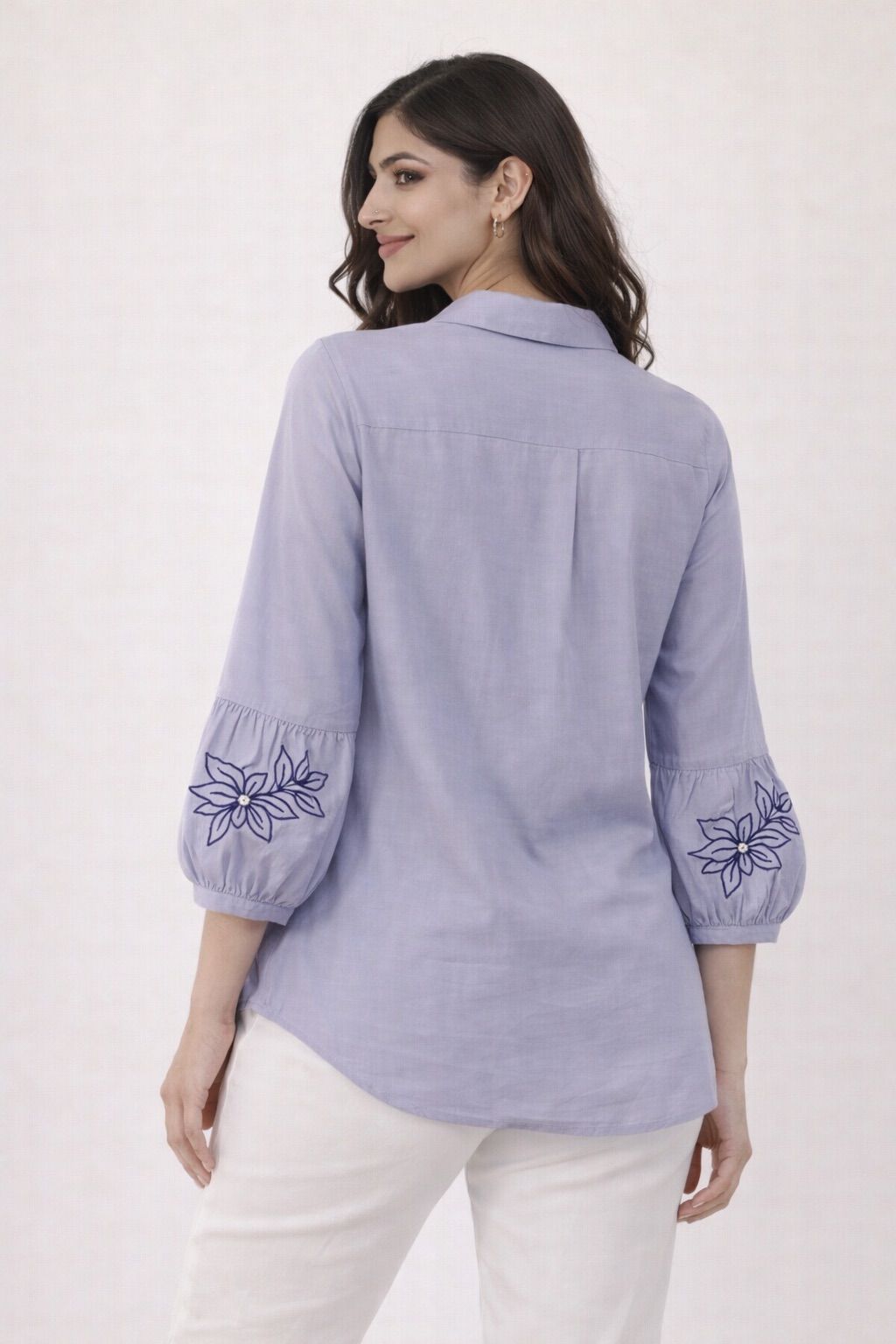 Lavender Garden Embroidered Shirt