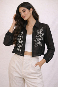 Midnight Garden Embroidered Shirt