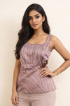 Dusky rose fit belt top