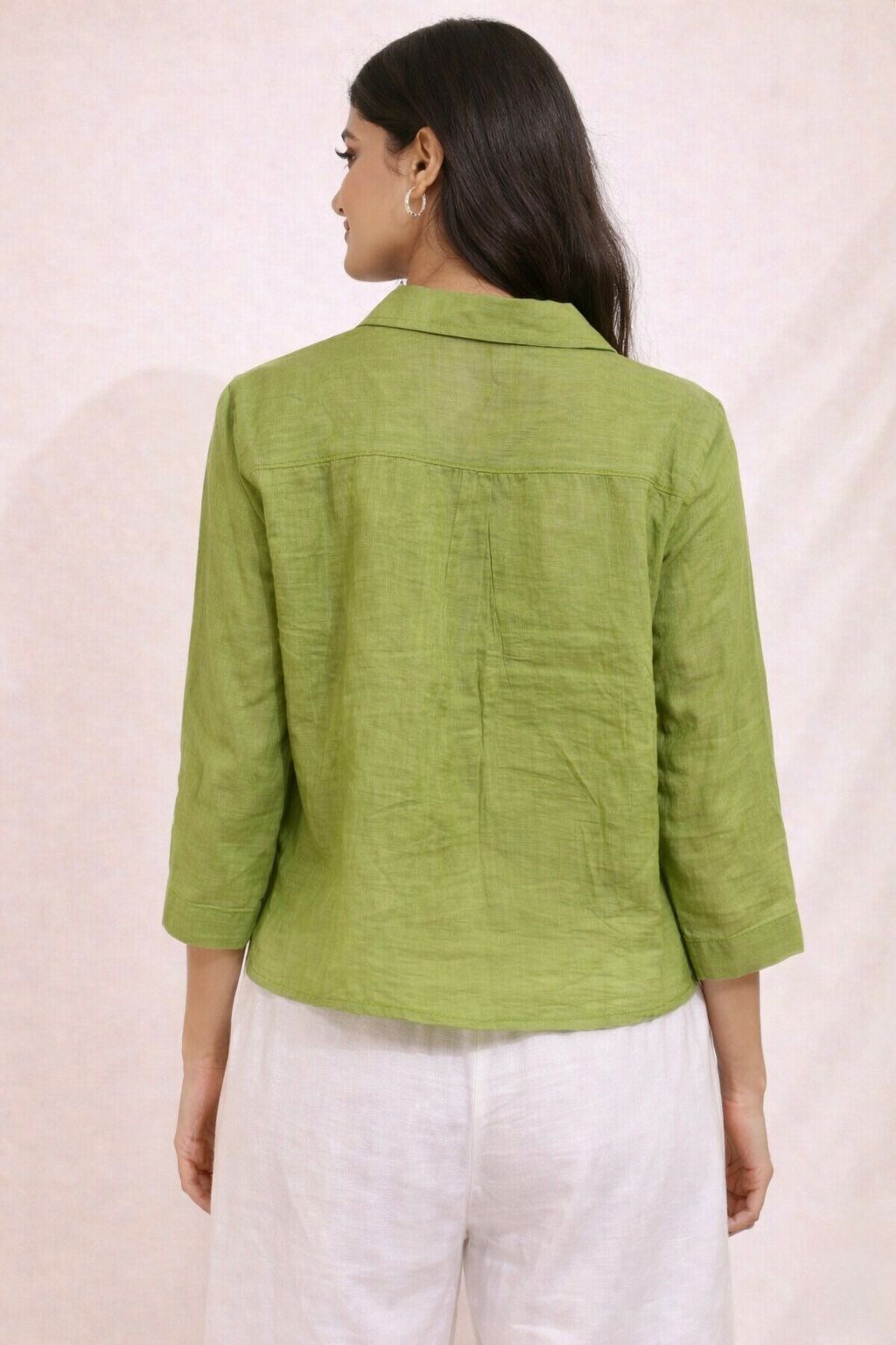 Green garden embroidered shirt