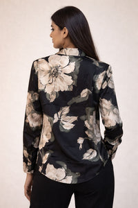 Floral satin shirt