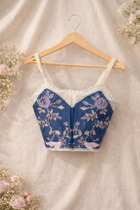Shirt with embroidered top