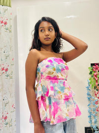 Sunset Bloom Pink Tube Top