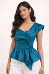 emerald drama one shoulder top