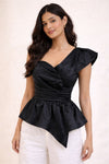 emerald drama one shoulder top