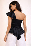 emerald drama one shoulder top