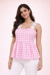 Pink Rose Picnic Peplum Top