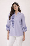 Lavender Garden Embroidered Shirt